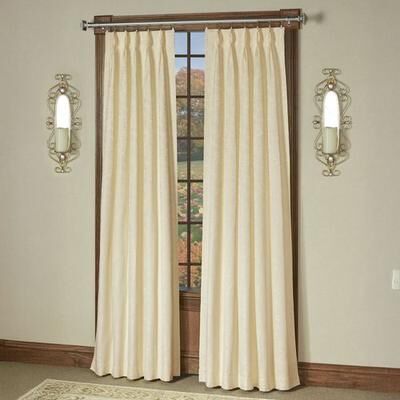 Belle Maison(R)/Window Gabrielle Pinch Pleat Curtain Pair, 48 x 63, Ivory