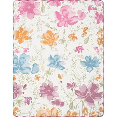 Wohndecke VILLEROY & BOCH "Mariefleur", pink (mehrfarbig), B:150cm L:200cm, Baumwolle, Polyacryl, Polyester, Wohndecken, Wohndecke, Wohndecke Villeroy&Boch