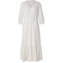 Tchibo - Blusenkleid mit Lochstickerei - Damen - Gr. 36 - weiß