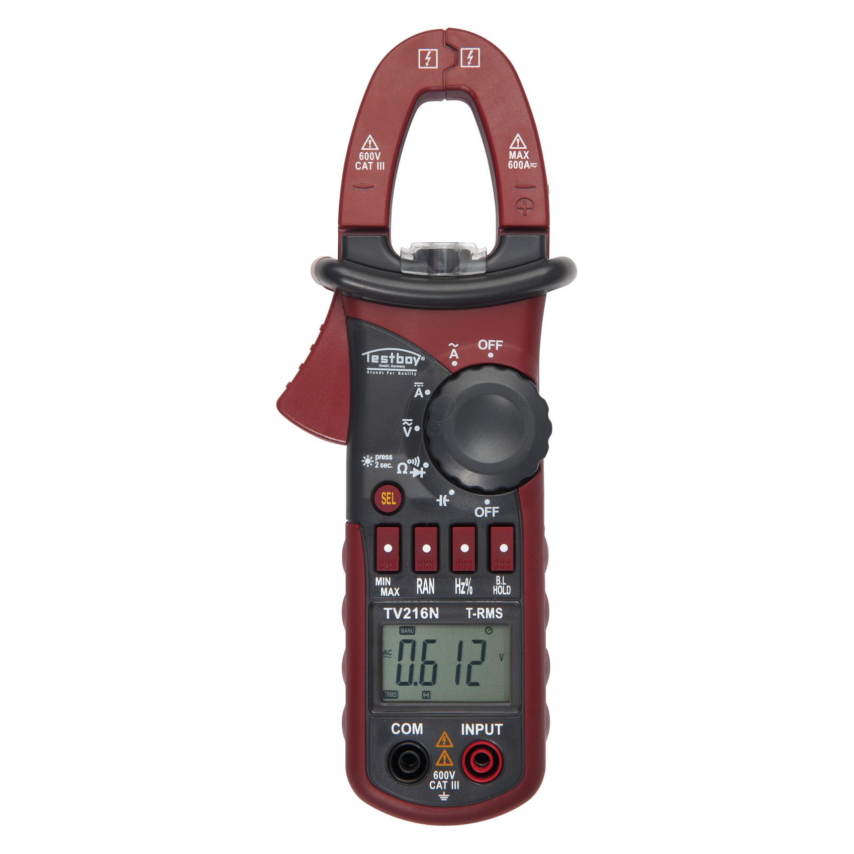 Testboy Stromzange, Hand-Multimeter di (CAT III 600V, Hand-Multimeter) (Testboy TV 216N)