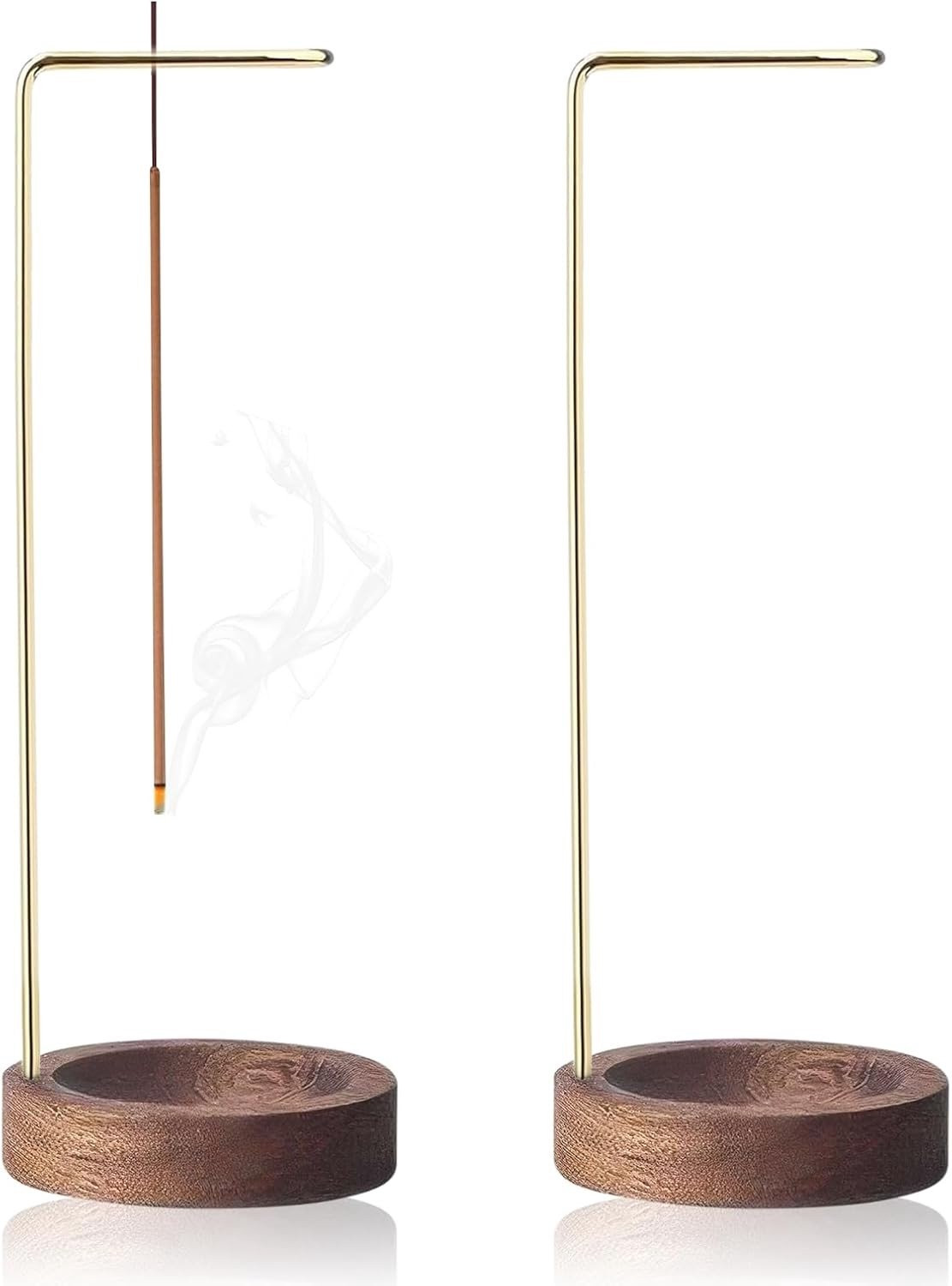 Set van 2 Ronde Houten Incense Stick Houders voor Meditatie en Yoga
