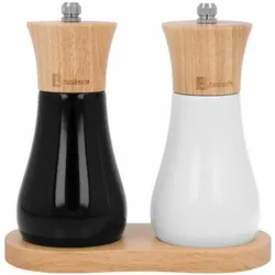 Klausberg Set Of Pepper And Salt Mills, Pfeffermühle + Salzmühle, Schwarz, Weiss