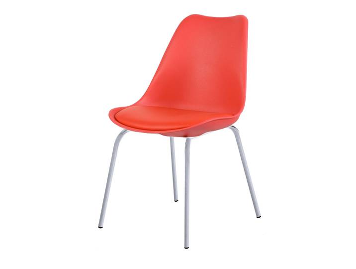 Chaise repas rouge pied gris