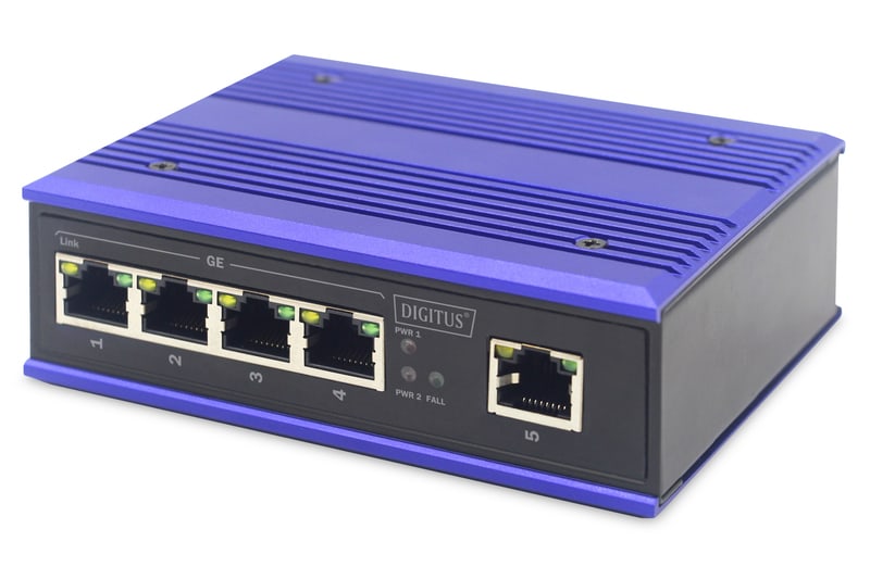 DIGITUS TX Ethernet Gigabit Industrieller 5x Port Switch