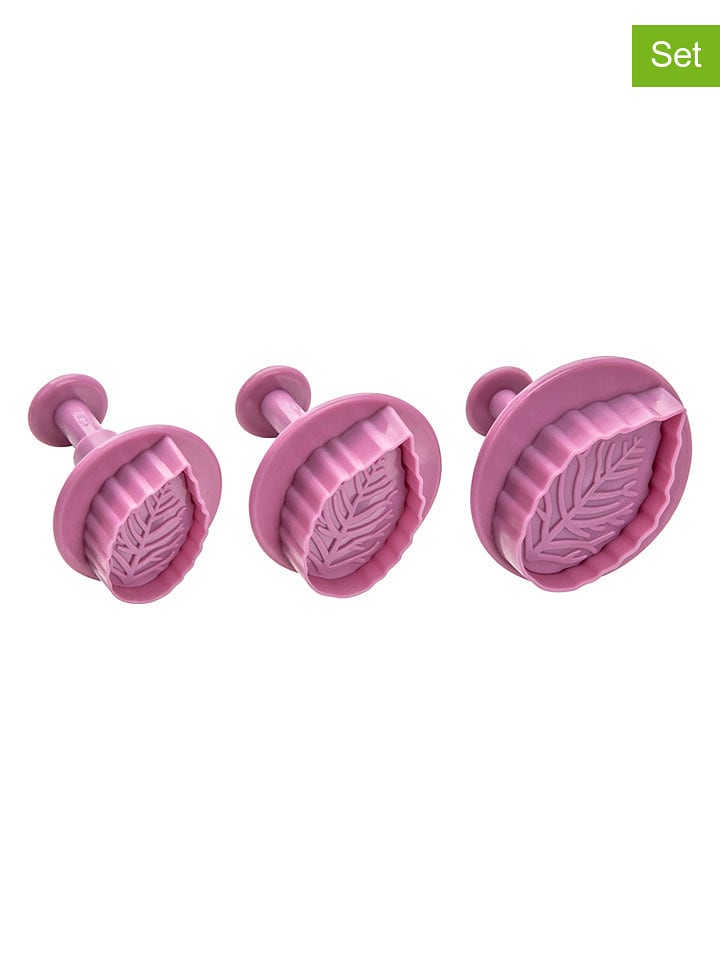 Zenker 3er-Set: Fondant-Ausstecher ''Blatt'' in Pink - onesize