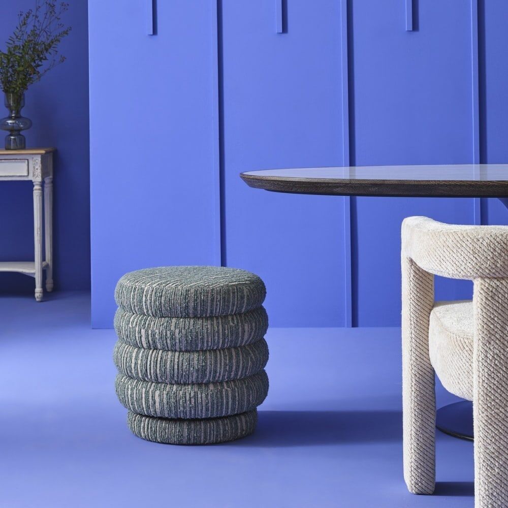 Signature Pouf de table en tissu vert pivotant l46,5 cm Vert 47x47x47cm