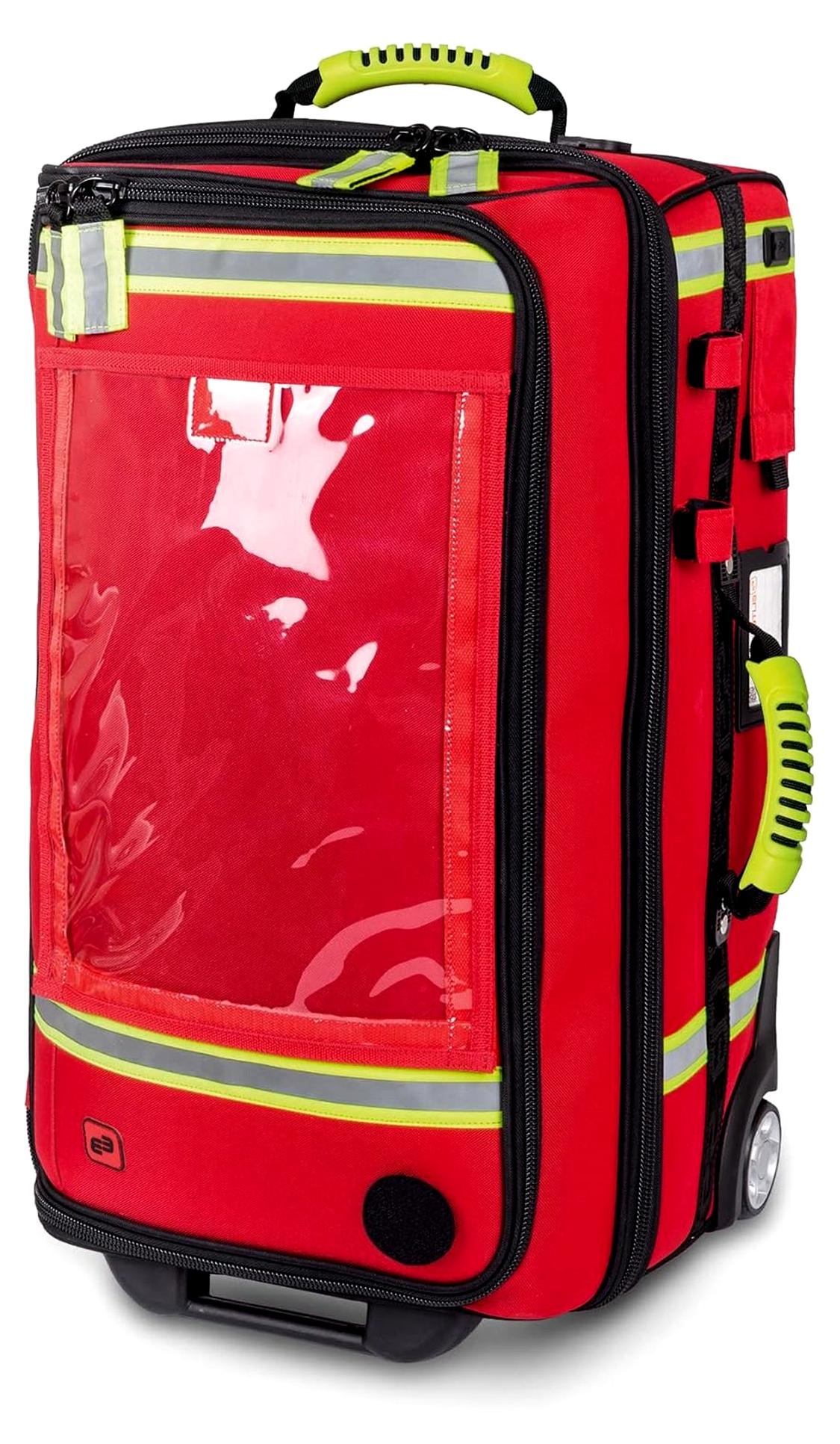 ELITE BAGS - EMERAIR Trolley Notfallkoffer | rot | für die umfangreiche Ausstattung | stabiles Trolleysystem | inklusive Modultaschen