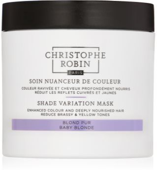 Christophe Robin Shade Variation Mask máscara cremosa nutritiva para cabelo tom Baby Blonde 250 ml. Shade Variation Mask