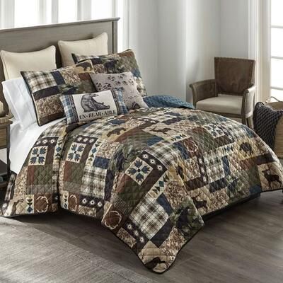 American Heritage Textiles Rustica Mini Quilt Set Multi Warm, Full / Queen, Multi Warm