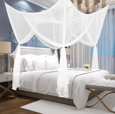 Inspire Curations Large Mosquito Net Bed Canopy For Single And Double Beds white 190x210x240cm