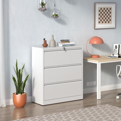 GREATPLANINC 3-Drawer Lateral Filing Cabinet with Lock, Metal Home Office Storage Cabinet with Quiet Glide Drawers