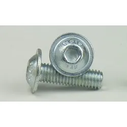 ISO 7380-2 Stahl 10.9 verzinkt M 6x45 - Linsenflanschschrauben mit Innensechskant