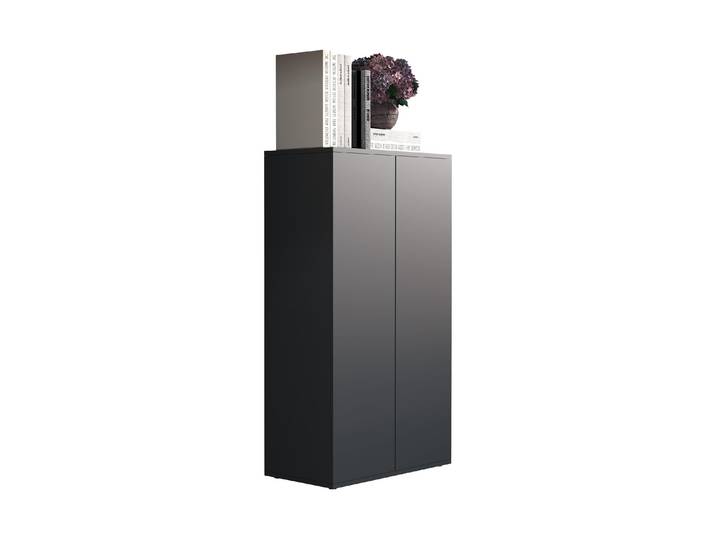 Kommode VCM Kommode Dalosa 60 x 108 cm, Grau , schwarz (anthrazit), B:60cm H:108cm T:32cm, Sideboards, Kommode