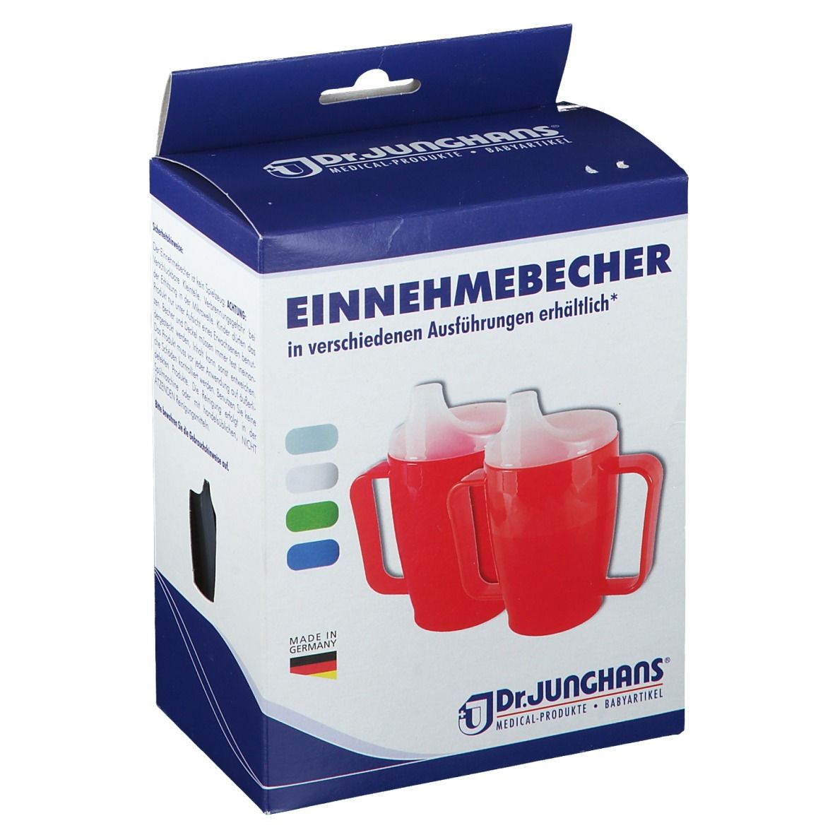 Einnehmebecher m.2 Griffen+2 Deck.4+8+12mm milchig 1 St Becher