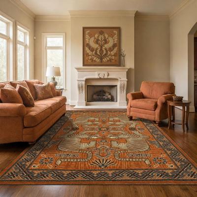 Garvee Vintage Tiger Floral Oriental Area Rug