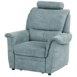 meinSofa Sessel mit Hocker als Auszug Chris ¦ blau ¦ Maße (cm): B: 102 H: 96 T: 92.0