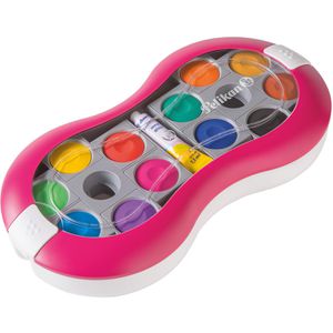 Pelikan Farbkasten 700016 Space+, Magenta, Deckfarbkasten, mit 1 Deckweiß und 24 Farben