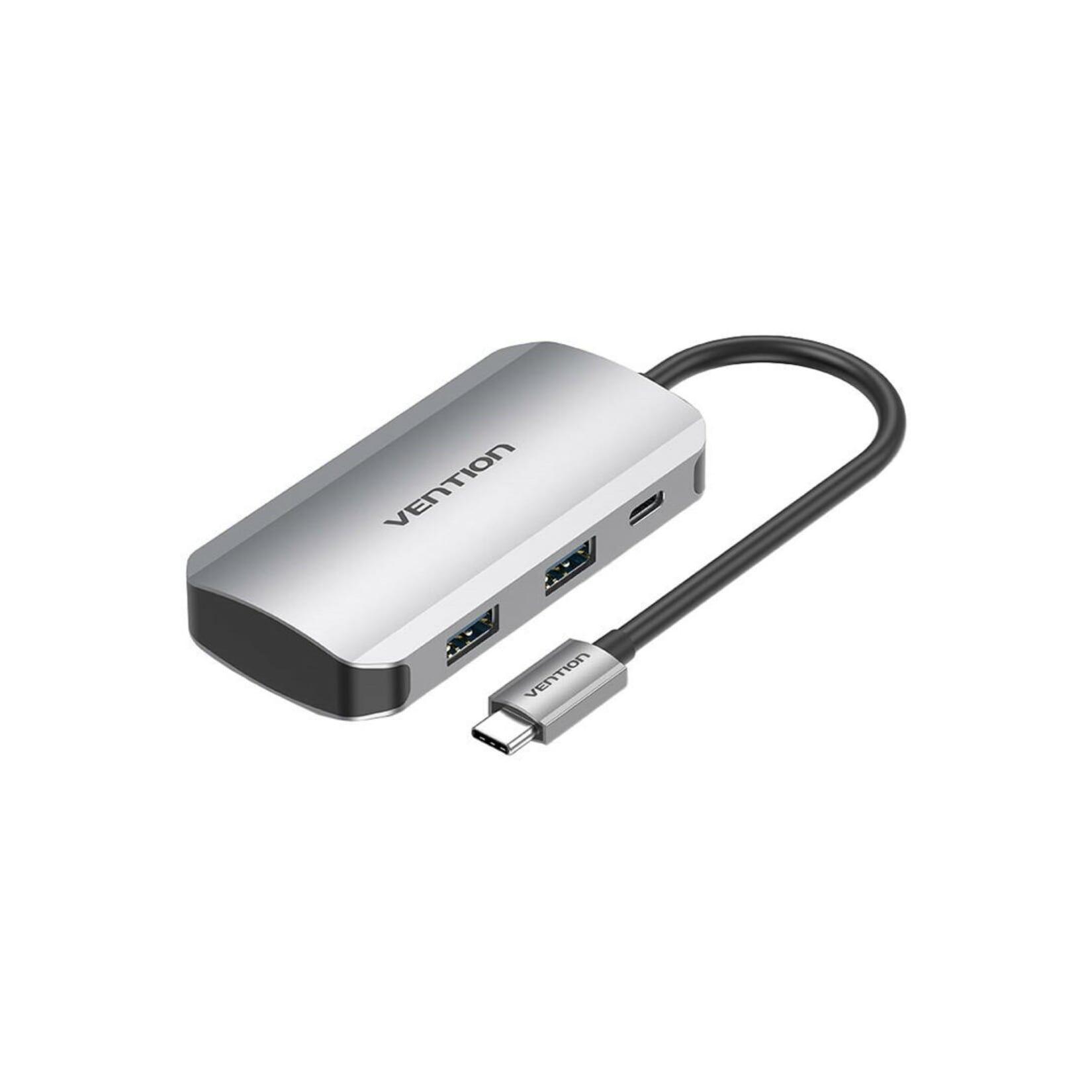 5in1 HUB USB-C Dockingstation in Grau kompatibel mit mehreren Systemen