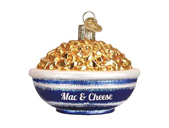 Old World Christmas Various Foods Glasgeblasene Ornamente für Weihnachtsbaum, Schüssel Mac & Käse, 7,6 x 7,6 cm