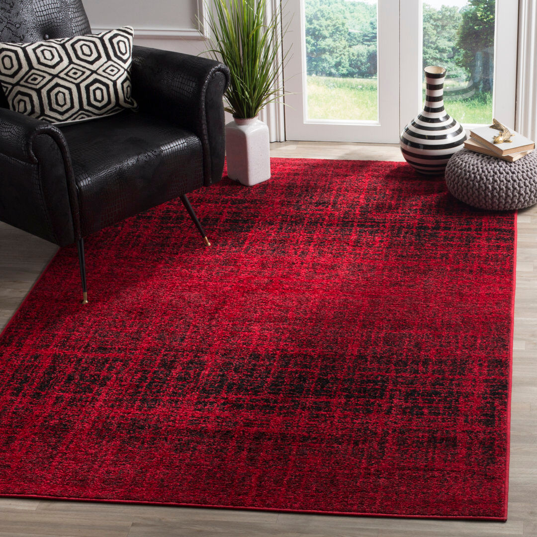 Rio Stonyford Abstract Area Rug Red Rectangle 155 x 229cm