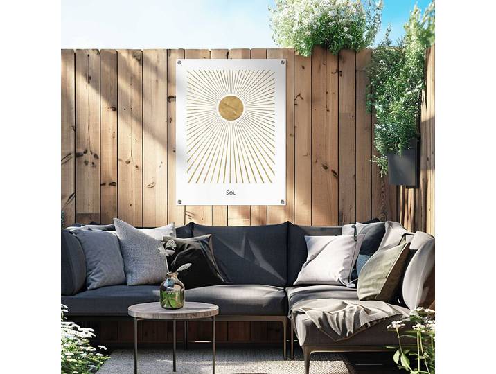 Outdoor-Poster Goldene Sonne PVC Gold/Gold 60 x 80 x 0cm