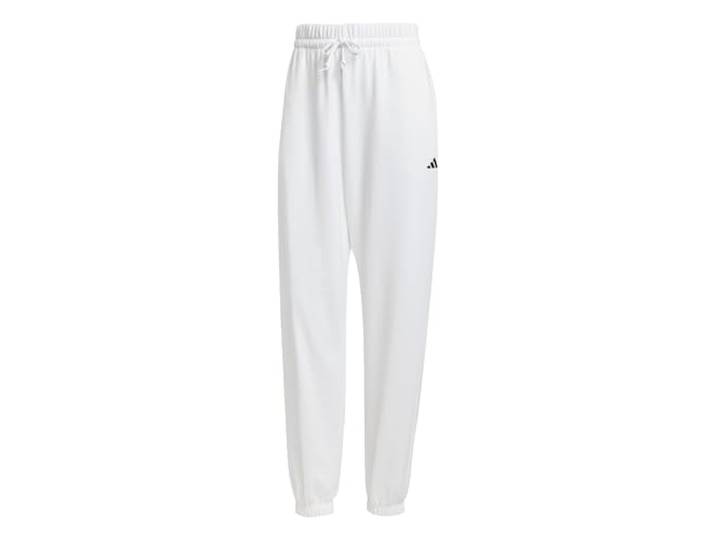 adidas Damen Essentials Small Logo French Terry Cuffed Pants, White/Black, XL