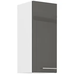 Küche Hängeschrank 30 Lara Grau Hochglanz + Weiss matt Küchenzeile Küchenblock