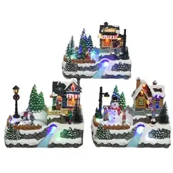 Lumineo LED Winterlandschaft Karussell beweglichen Teilen batteriebetrieben