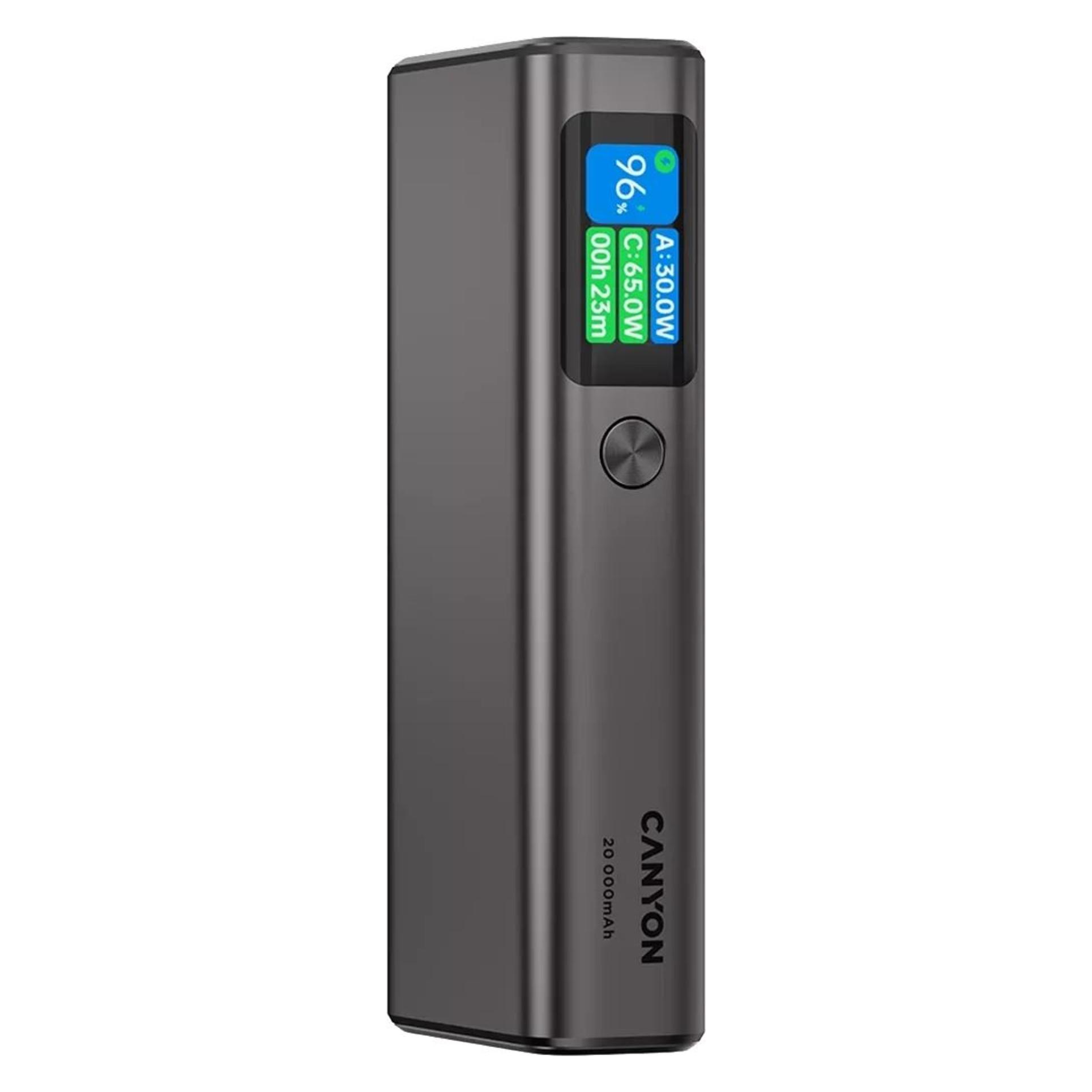 Canyon Powerbank Powerbank OnPower 230 TFT 20000 mAh PD130W Dunkelgrau (20000 mAh, 130 W, 74 Wh) (CNS-CPB230DG)