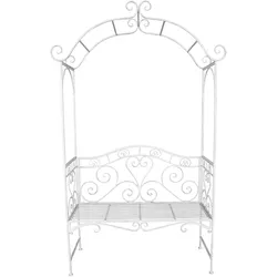 HTI-Living, Pflanzen Zubehör, Rosenbogen mit Bank Metall (45 cm, 123 cm)