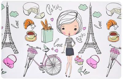 IH Casa Decor Plastic Placemat Girl In Paris 12 X 18 - Set of 12