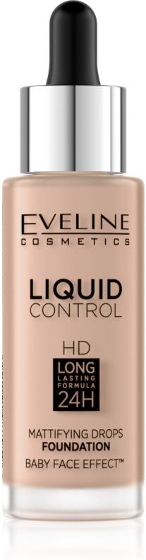 Eveline Cosmetics Liquid Control Liquid Foundation with pipette shade 025 Light Rose 32 ml