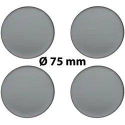 4 x Ø 75 mm Polymere Aufkleber / Metall-Optik / Nabenkappen, Felgendeckel