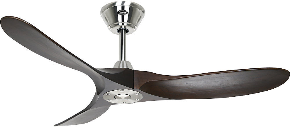 kaiserkraft Deckenventilator ECO GENUINO, Rotorblatt-Ø 1220 mm, nuss / Chrom