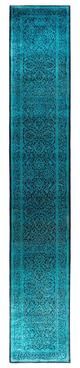 Overton "Fine Vibrance One-of-a-Kind Hand-Knotted Runner Rug - Black, 2' 6"" x 15' 3"" - 2' 6"" x 15' 3"""