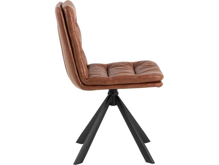 Dean chaise de salle à manger Cuir synthétique marron.