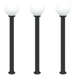 vidaXL Pollerleuchten 3 Stk. 120 cm Schwarz IP44