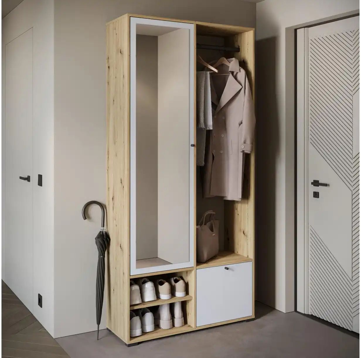 Höffner Garderobe  Dingo ¦ holzfarben ¦ Maße (cm): B: 90 H: 190