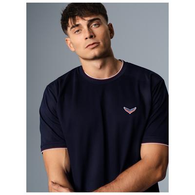 T-Shirt TRIGEMA "TRIGEMA T-Shirt in Piqué-Qualität", Herren, Gr. XXL, blau (navy), Piqué, 100% Baumwolle, Basic, Rundhals, Shirts T-Shirt