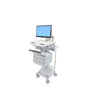 Ergotron StyleView Wagen für LCD-Display / Tastatur / Maus / CPU / Notebook / Kamera / Scanner offene Architektur medizinisch Kunststoff Aluminium verzinker Stahl Grau weiß Polished Aluminum Bildschirmgröße: bis zu 61 cm 24 Zoll Ausgang: Wechselstrom 230 (SV44-1391-2)