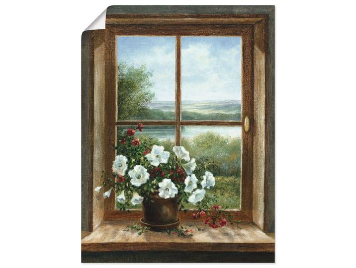Wandbild ARTLAND Blumen am Fenster , braun (farbe bild(er): braun), B:60cm H:80cm, Bilder, Wandbild, als Leinwandbild, Poster in verschied. Grössen