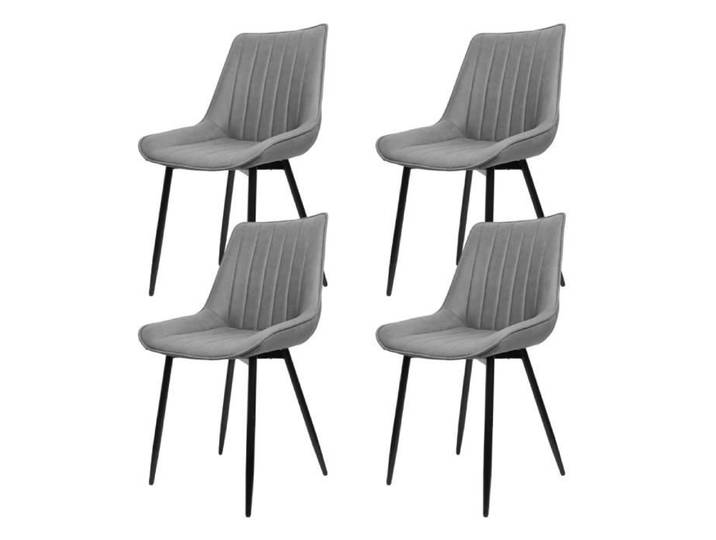 BLGUNSAV Lot de 4 chaises de salle à manger à rayures verticales taille d'assise : 50 x 39 cm gris.