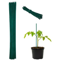 Relaxdays Grüne Pflanzstäbe 30 cm im 100er Set Dunkelgrün
