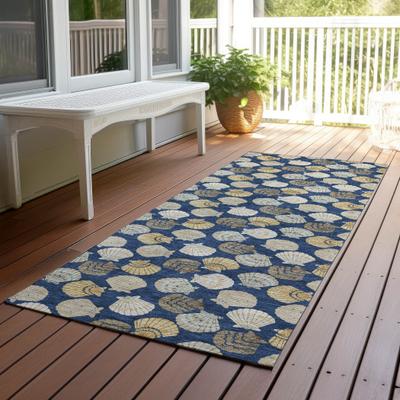 Addison Rugs Machine Washable Indoor/ Outdoor Costal Shells Chantille Rug