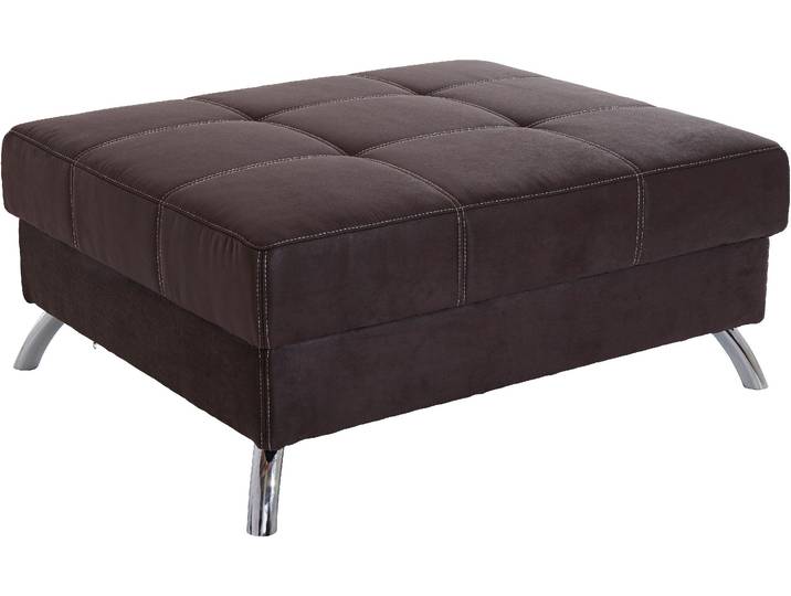 Hocker, Luxus-Microfaser in Antiklederoptik, Dunkelbraun, 103×86 cm, Mit Steppung & Wellenfedern, Klassisch, Jockenhöfer