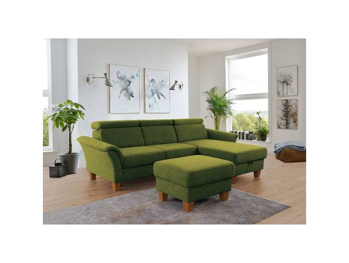 Polsterhocker Eustis 74 x 48 x 63cm Grün Flachgewebe Amra: Pistaziengrün