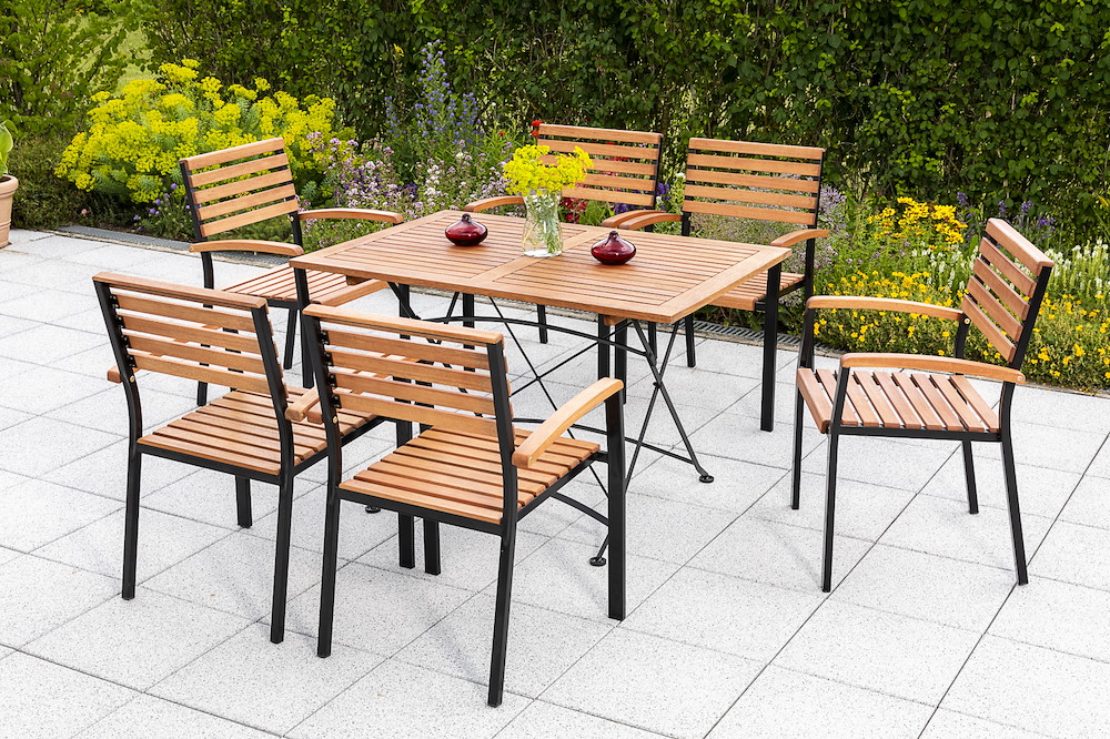 MERXXHANDELS Schlossgarten Set 7tlg 6 Sessel Tisch 160x90cm 16928793