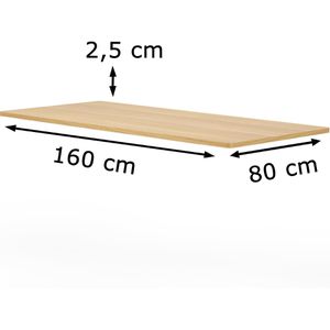 FlexiSpot Tischplatte TP1608-Maple, rechteckig, 160 x 80cm, ahorn