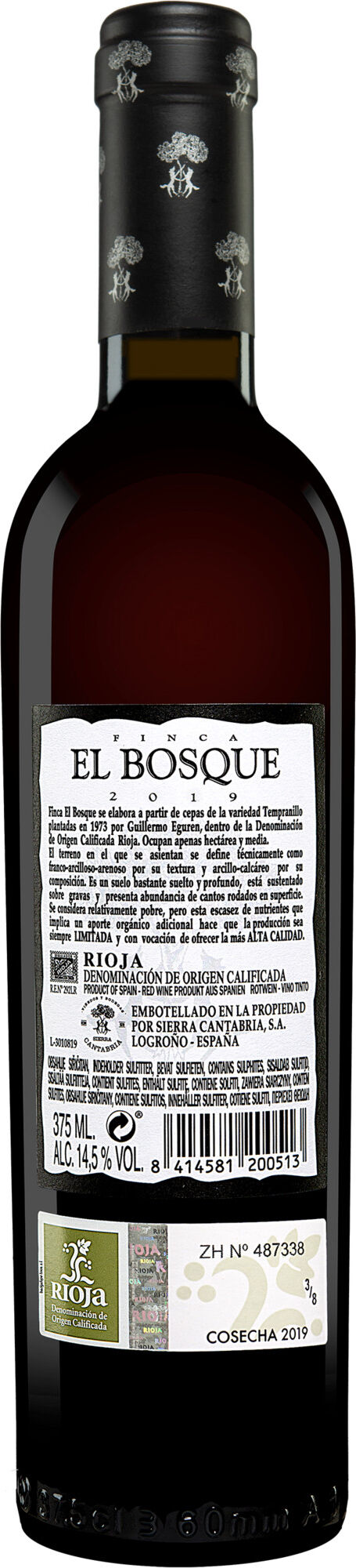 Sierra Cantabria Finca El Bosque - 0,375 L. 2019 14.5% Vol. Rotwein Trocken aus Spanien