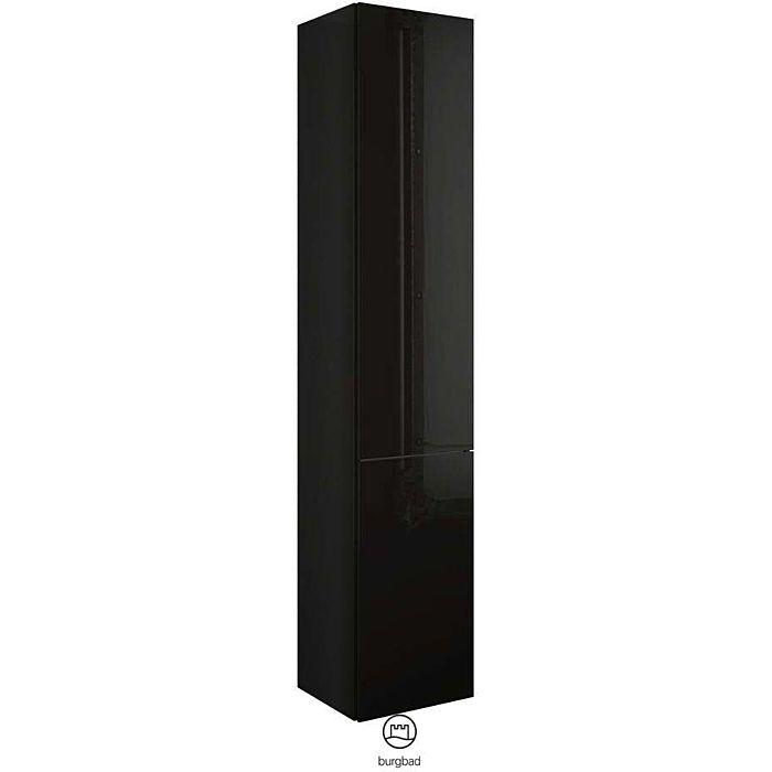 Burgbad Yumo Hochschrank HSKE035LF3195 176x32x35cm, 2 Türen, links, Schwarz Hochglanz